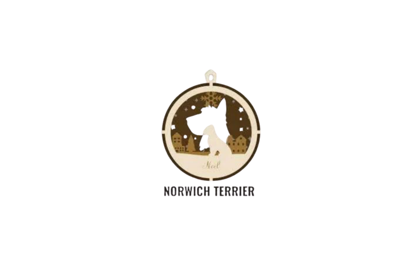 3 Layer Dog Ornament - Norwich Terrier - Laser Engraved Wood | Made in America