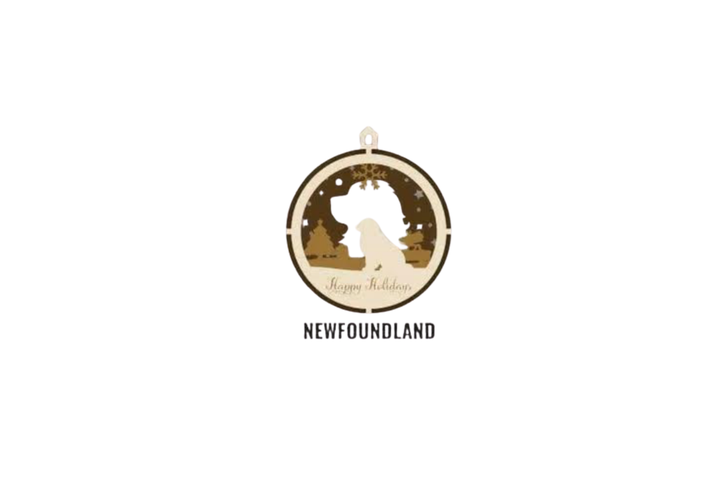 3 Layer Dog Ornament - Newfoundland - Laser Engraved Wood | Made in America