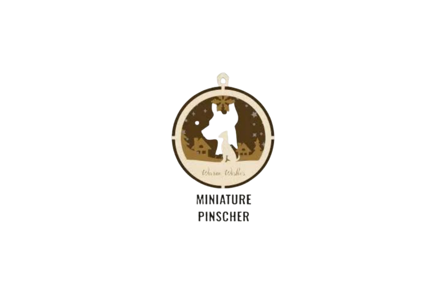 3 Layer Dog Ornament - Miniature Pinscher - Laser Engraved Wood | Made in America