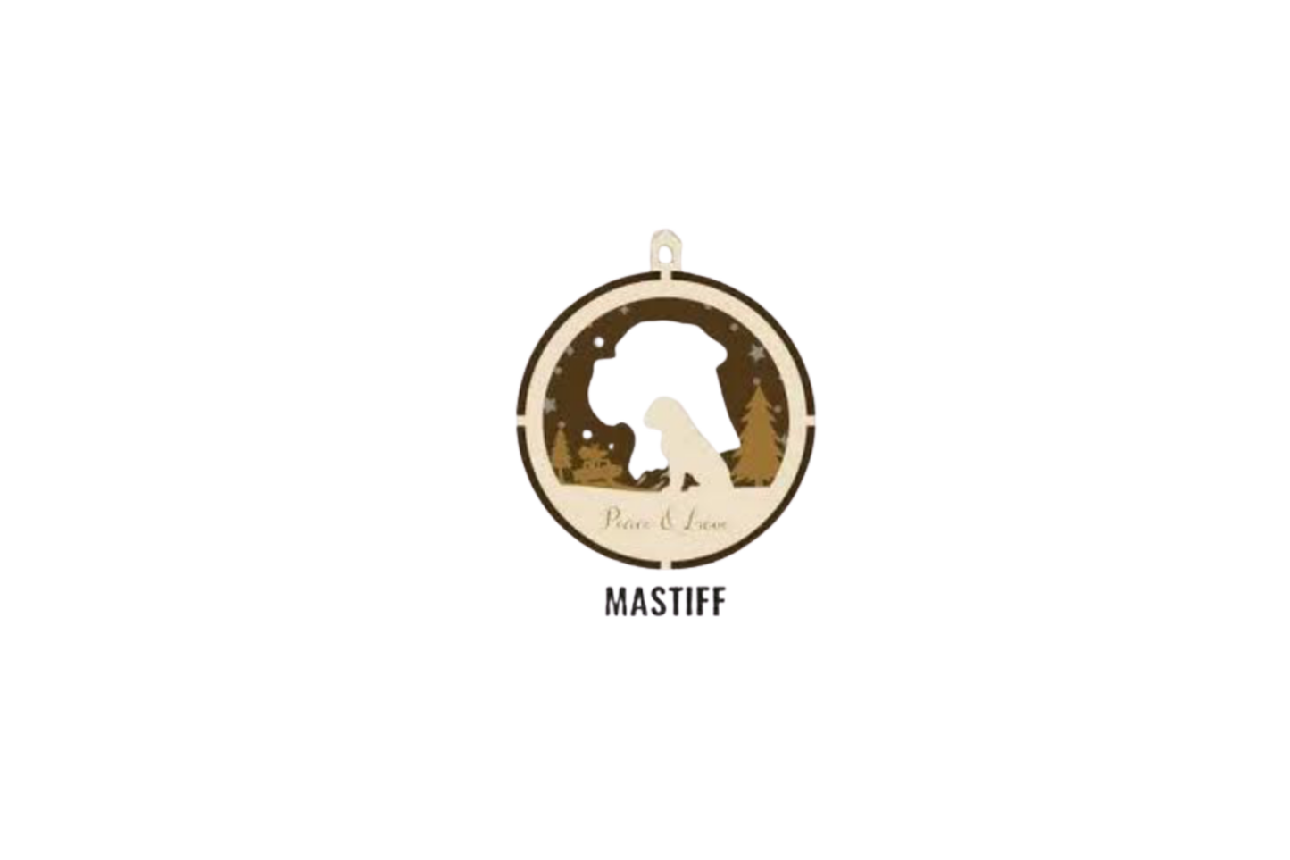 3 Layer Dog Ornament - Mastiff - Laser Engraved Wood | Made in America