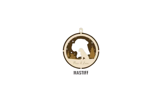 3 Layer Dog Ornament - Mastiff - Laser Engraved Wood | Made in America