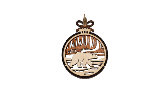 2 Layer Christmas Ornament - Bear - Laser Engraved Wood | Made in America