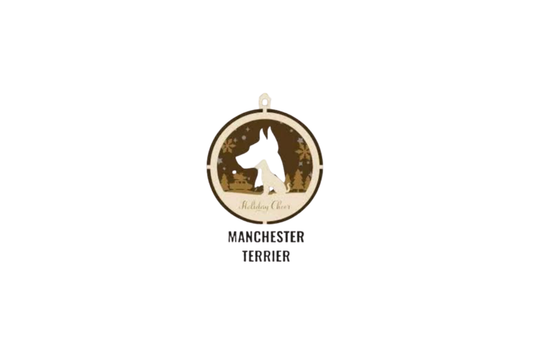 3 Layer Dog Ornament - Manchester Terrier - Laser Engraved Wood | Made in America