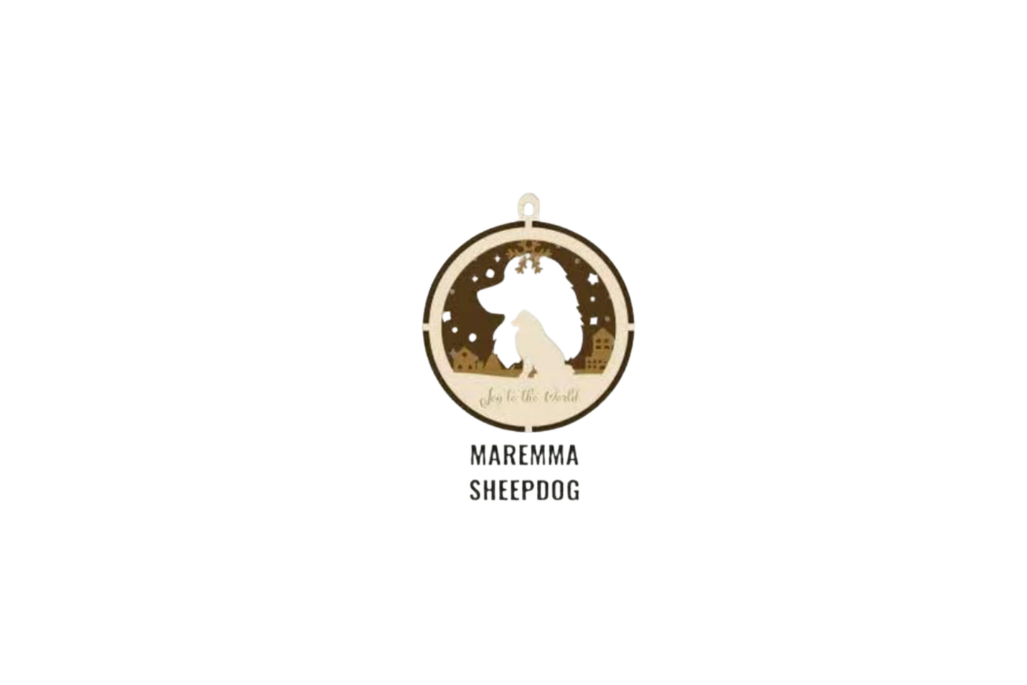 3 Layer Dog Ornament - Maremma Sheepdog - Laser Engraved Wood | Made in America