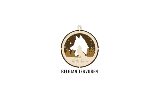 3 Layer Dog Ornament - Belgian Tervuren - Laser Engraved Wood | Made in America