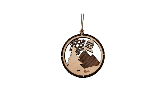 2 Layer Christmas Ornament - Tree - Bell - Laser Engraved Wood | Made in America