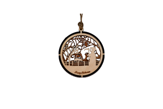 2 Layer Halloween Ornament - Spooky - Laser Engraved Wood | Made in America