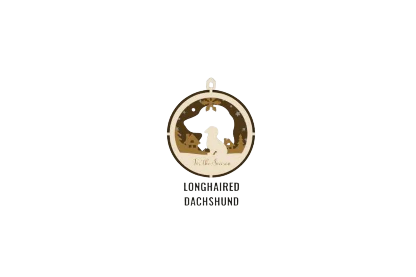 3 Layer Dog Ornament - Longhaired Dachshund - Laser Engraved Wood | Made in America