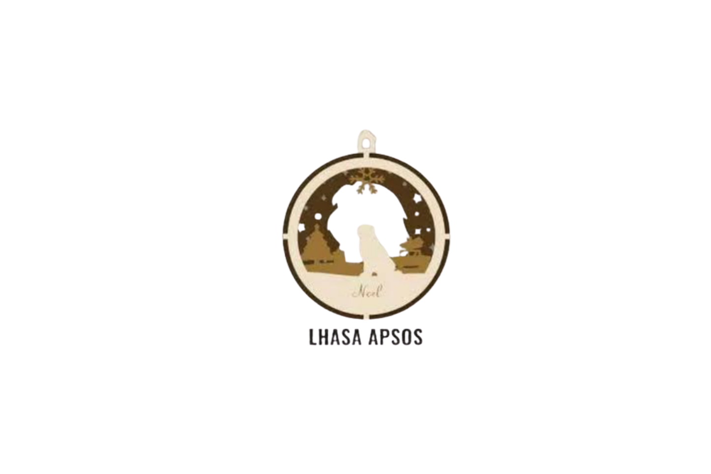 3 Layer Dog Ornament - Lhasa Apsos - Laser Engraved Wood | Made in America