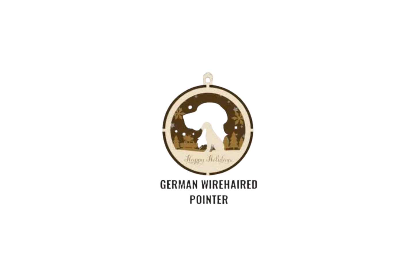 3 Layer Dog Ornament - German Wirehaired Pointer - Laser Engraved Wood | Made in America