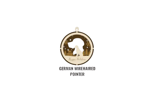 3 Layer Dog Ornament - German Wirehaired Pointer - Laser Engraved Wood | Made in America