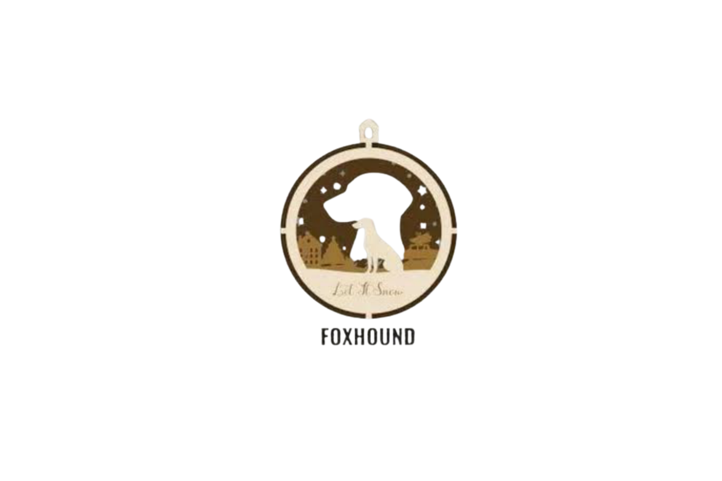 3 Layer Dog Ornament - Foxhound - Laser Engraved Wood | Made in America