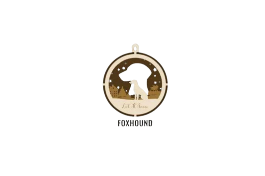 3 Layer Dog Ornament - Foxhound - Laser Engraved Wood | Made in America