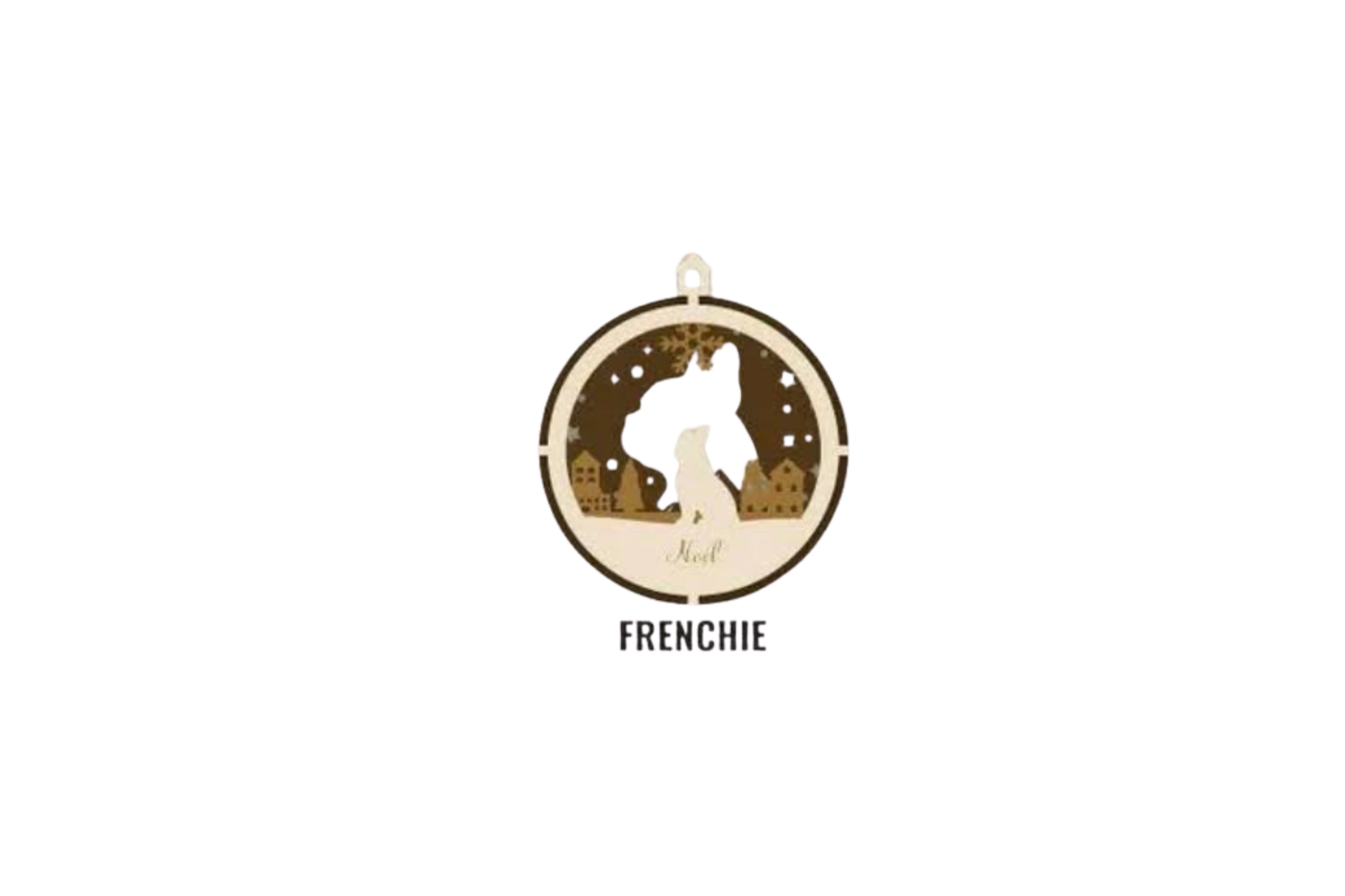 3 Layer Dog Ornament - Frenchie - Laser Engraved Wood | Made in America