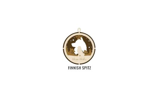 3 Layer Dog Ornament - Finnish Spitz - Laser Engraved Wood | Made in America