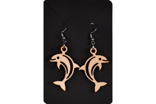 #11 EARRINGS - DOLPHIN WOOD