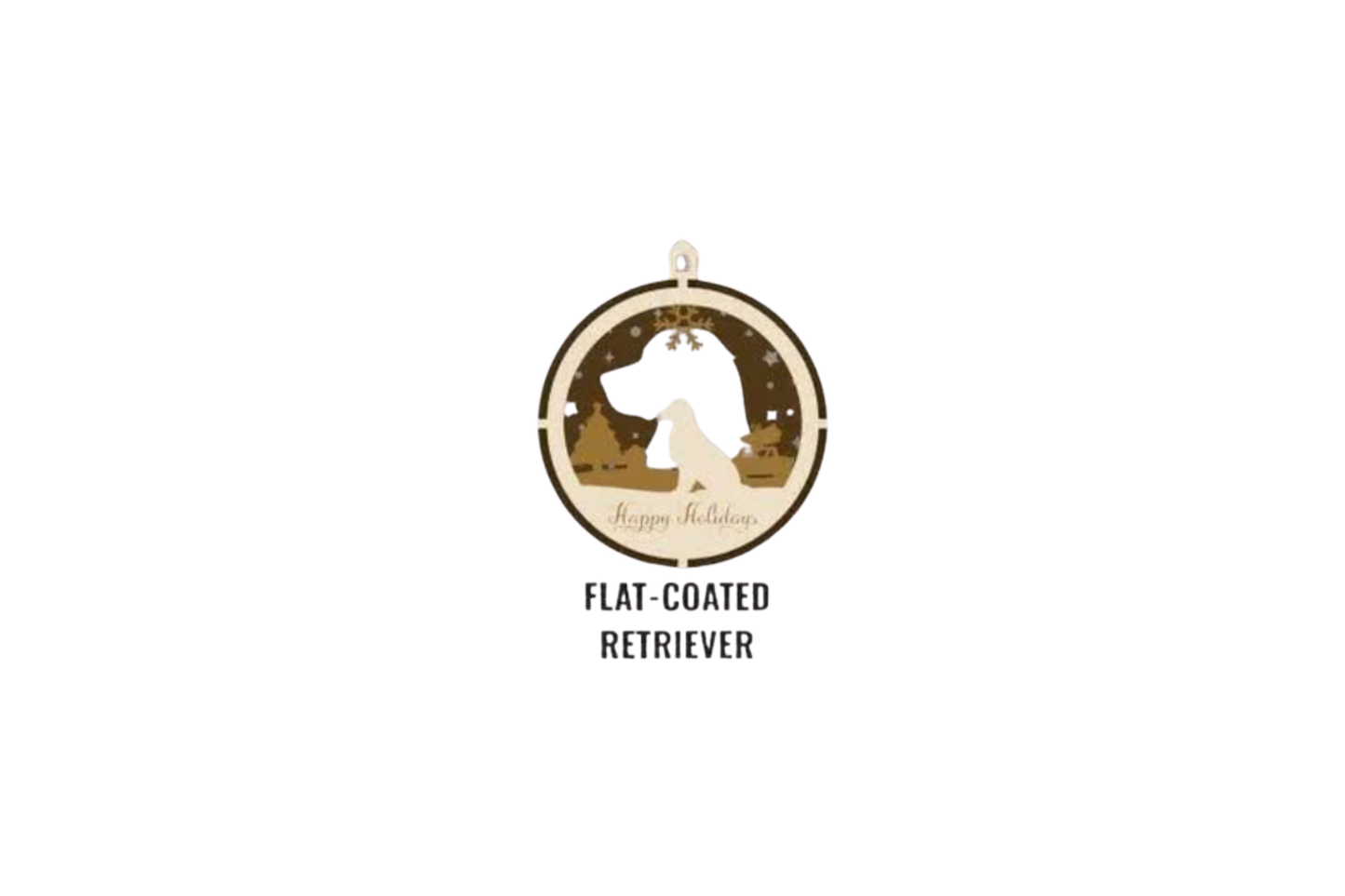 3 Layer Dog Ornament - Flat-Coated Retriever - Laser Engraved Wood | Made in America