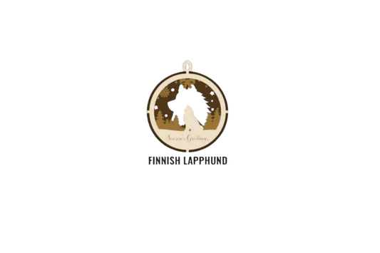 3 Layer Dog Ornament - Finnish Lapphund - Laser Engraved Wood | Made in America