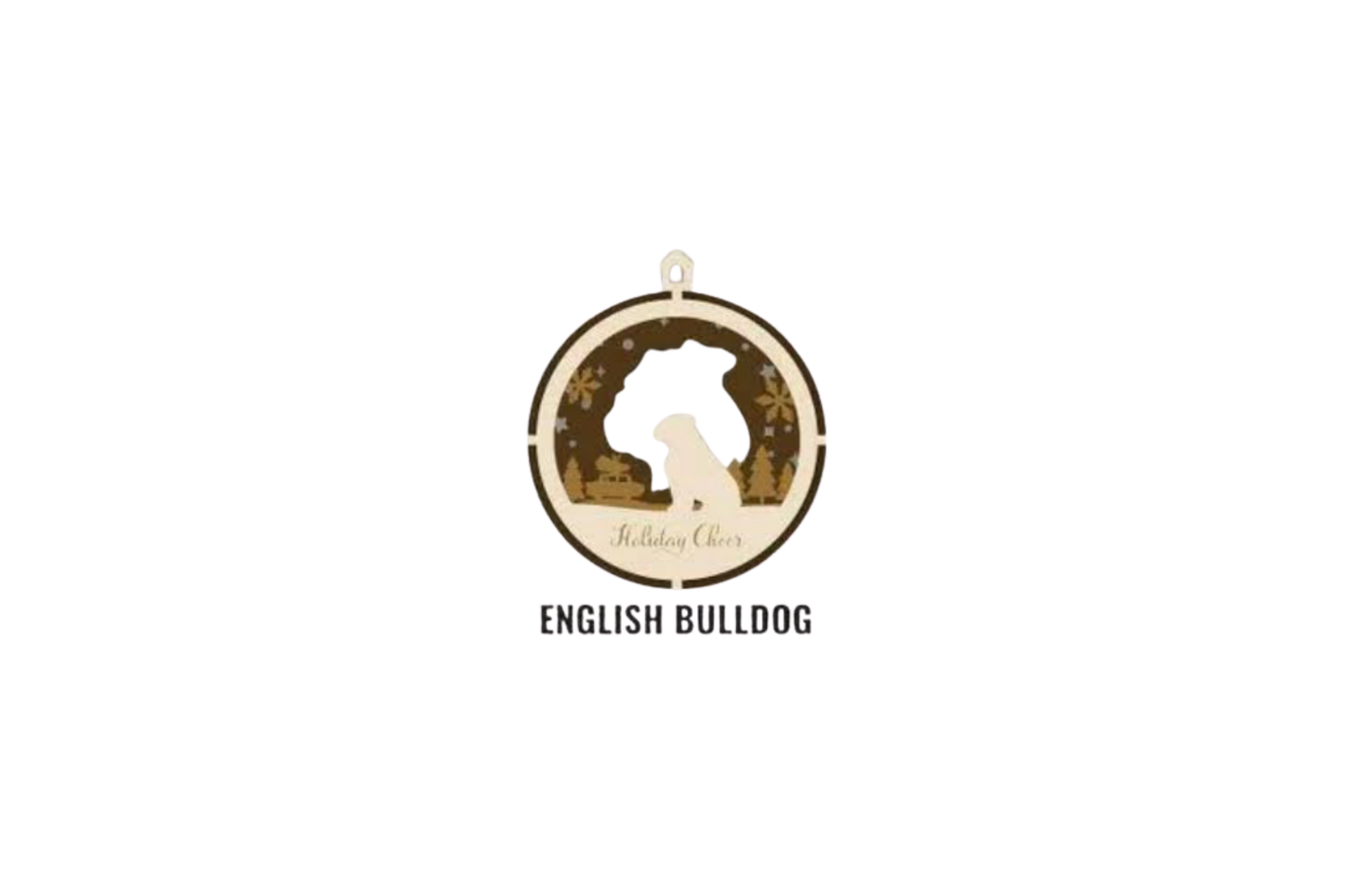 3 Layer Dog Ornament - English Bulldog - Laser Engraved Wood | Made in America