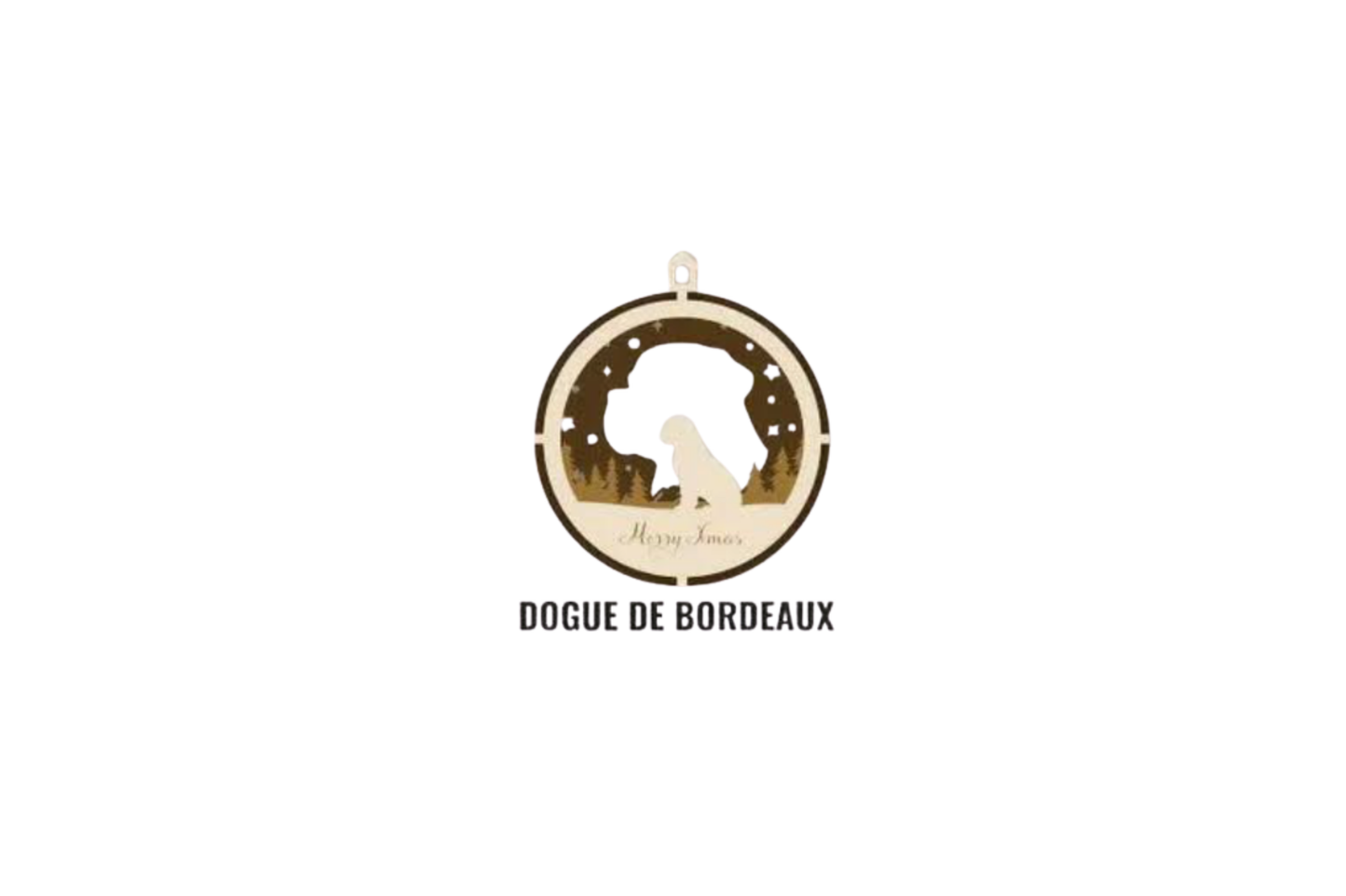 3 Layer Dog Ornament - Dogue de Bordeaux - Laser Engraved Wood | Made in America