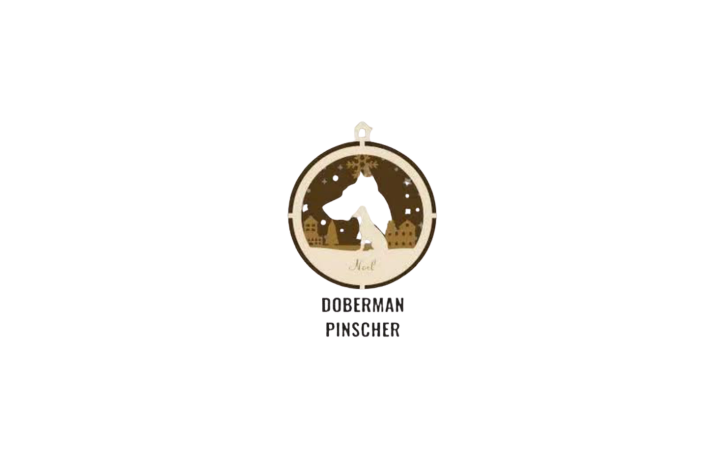 3 Layer Dog Ornament - Doberman Pinscher - Laser Engraved Wood | Made in America