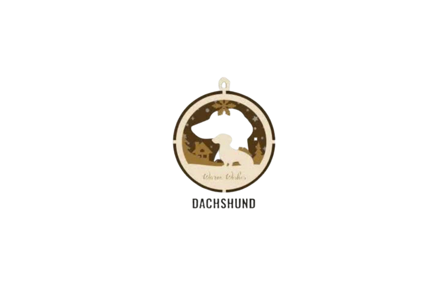 3 Layer Dog Ornament - Dachshund - Laser Engraved Wood | Made in America