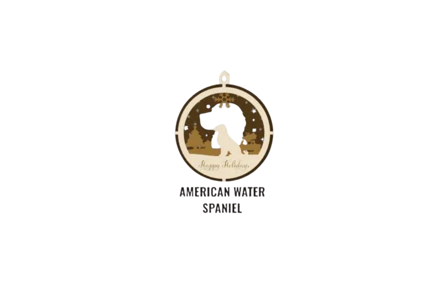 3 Layer Dog Ornament - American Water Spaniel - Laser Engraved Wood | Made in America
