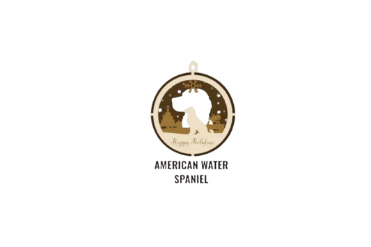 3 Layer Dog Ornament - American Water Spaniel - Laser Engraved Wood | Made in America