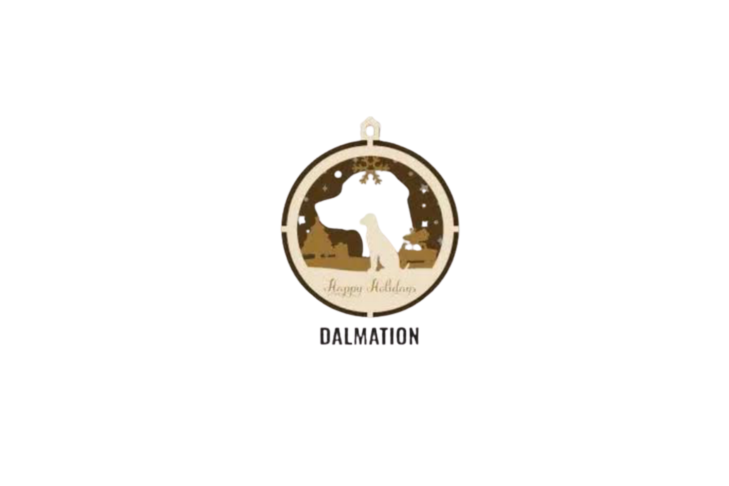 3 Layer Dog Ornament - Dalmatian - Laser Engraved Wood | Made in America