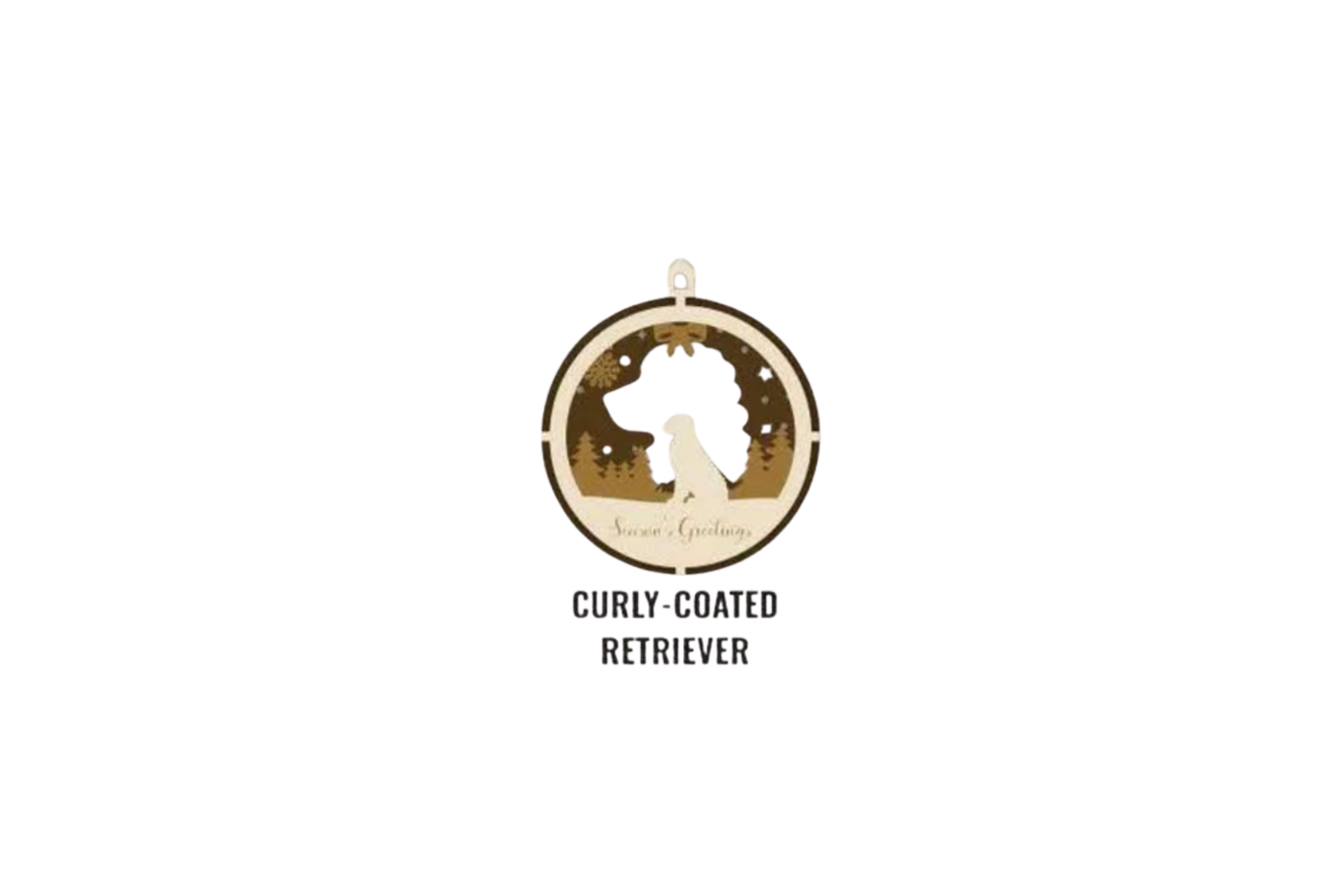 3 Layer Dog Ornament - Curly-Coated Retriever - Laser Engraved Wood | Made in America