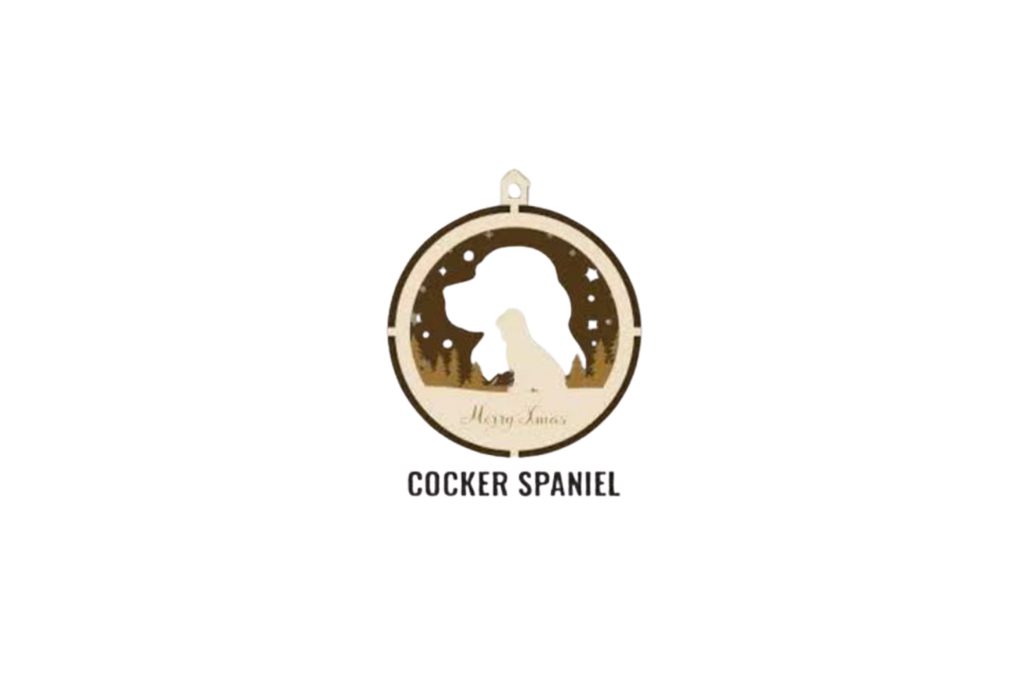 3 Layer Dog Ornament - Cocker Spaniel - Laser Engraved Wood | Made in America