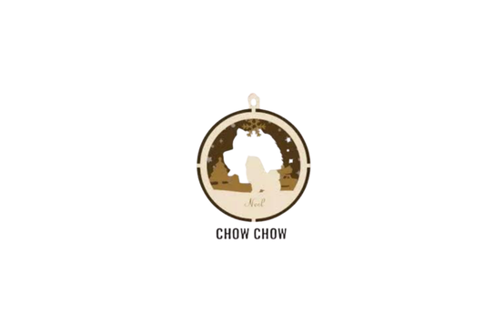 3 Layer Dog Ornament - Chow Chow - Laser Engraved Wood | Made in America