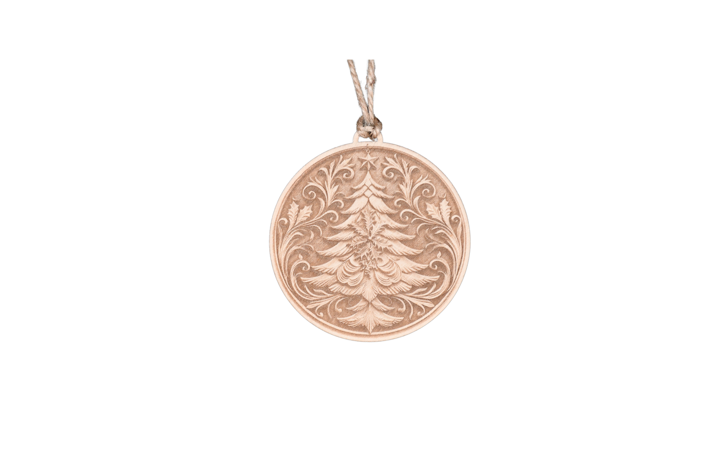1 Layer Christmas Ornament - Tree - Laser Engraved Wood | Made in America
