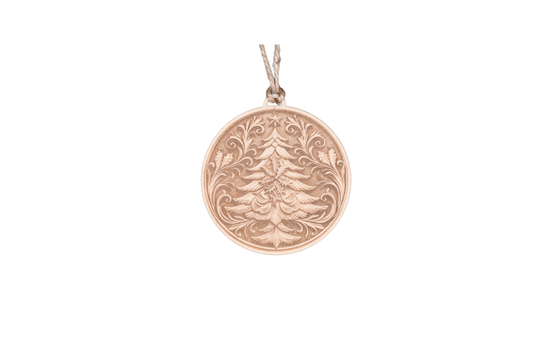 1 Layer Christmas Ornament - Tree - Laser Engraved Wood | Made in America