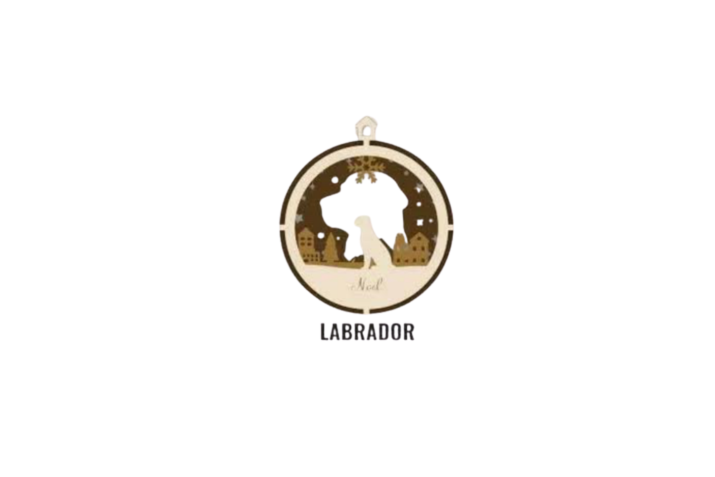 3 Layer Dog Ornament - Labrador - Laser Engraved Wood | Made in America