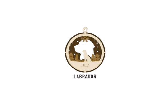 3 Layer Dog Ornament - Labrador - Laser Engraved Wood | Made in America