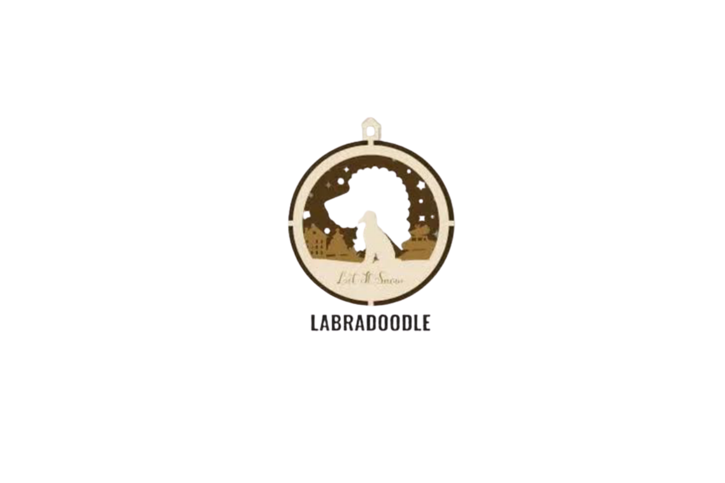 3 Layer Dog Ornament - Labradoodle - Laser Engraved Wood | Made in America