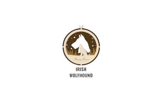 3 Layer Dog Ornament - Irish Wolfhound - Laser Engraved Wood | Made in America