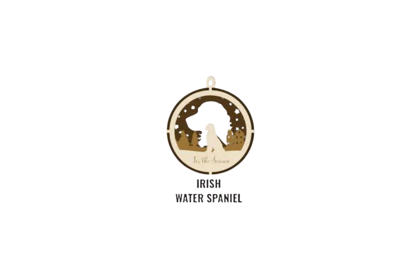 3 Layer Dog Ornament - Irish Water Spaniel - Laser Engraved Wood | Made in America