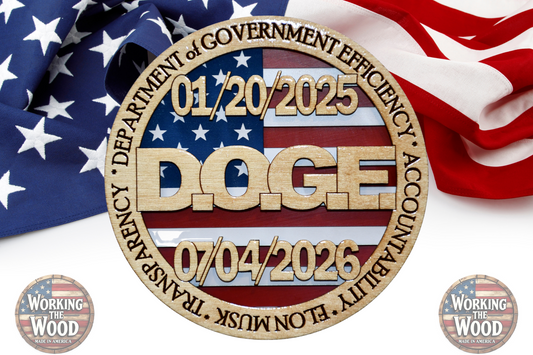 DOGE Emblem with Stand - 4 Inch Round