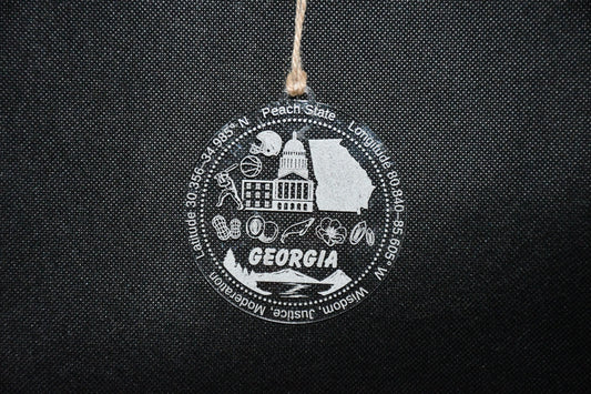 Clear Acrylic State Christmas Ornament - Georgia