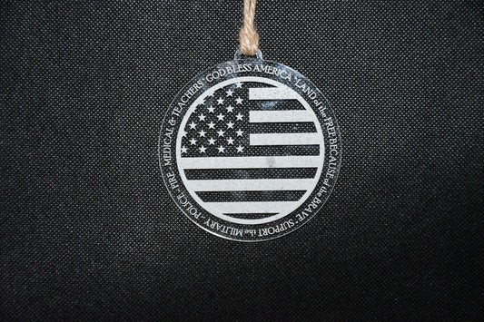 Clear Acrylic Ornament - Flag
