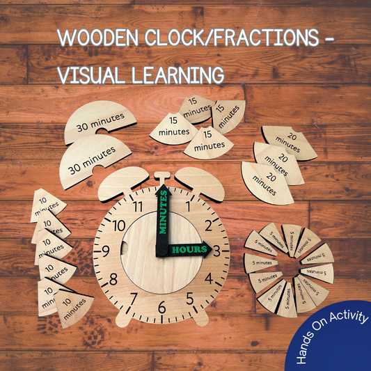 Wooden Fraction Clock Manipulative