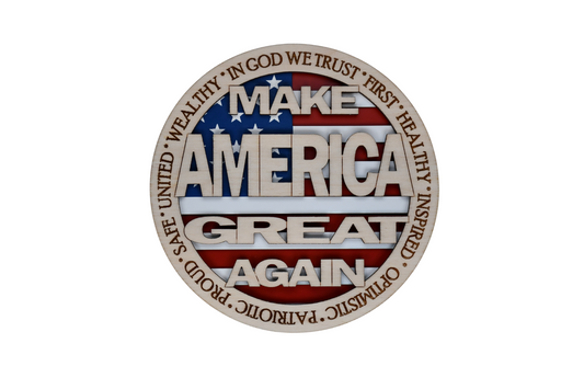 Make America GREAT Again Emblem - 4 Inch Round with Stand