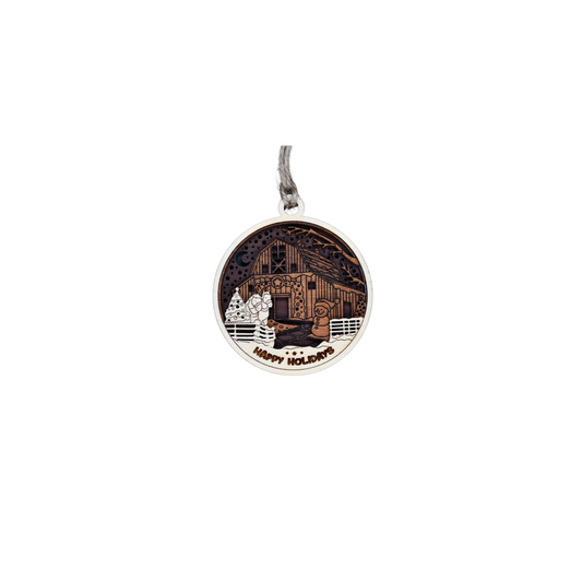 Christmas Ornament 3" Happy Holidays