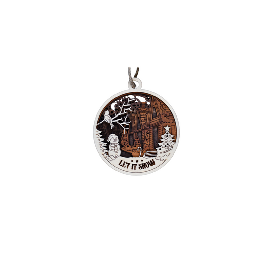 Christmas Ornament 3.5" Let it Snow