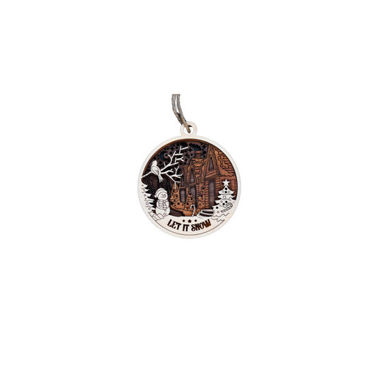 Christmas Ornament 3" Let it Snow