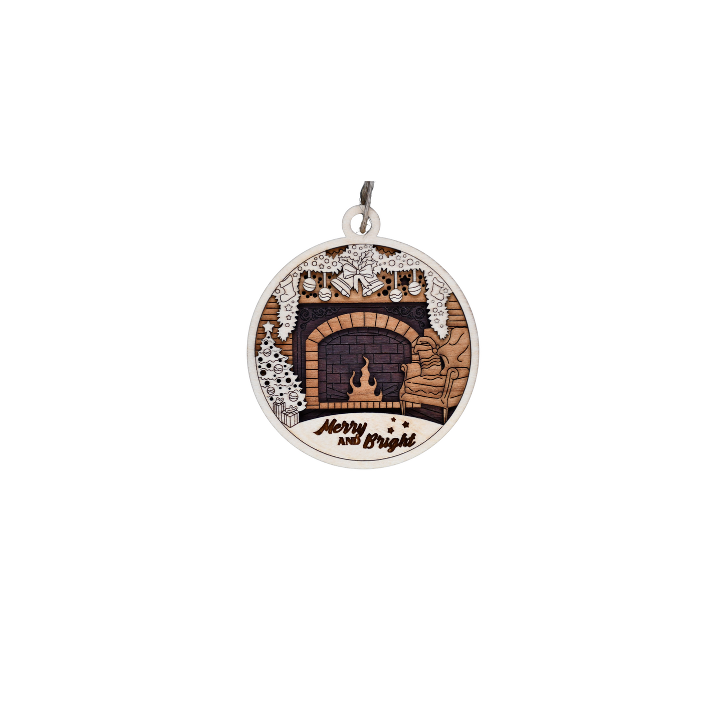 Christmas Ornament 3.5" Merry and Bright