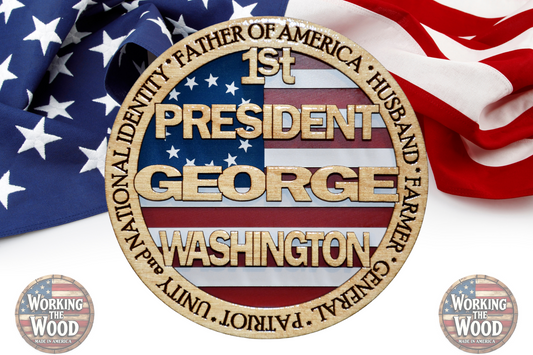 American Presidents' (Washington) Emblem - 4 Inch Round with Stand