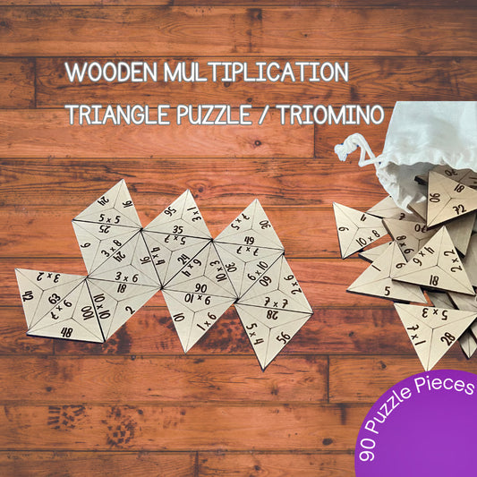 Wooden Multiplication Triangle Puzzle/Triomino
